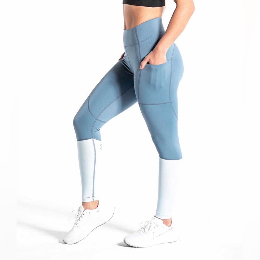 Virus Leggings with pockets two tone blue in XS